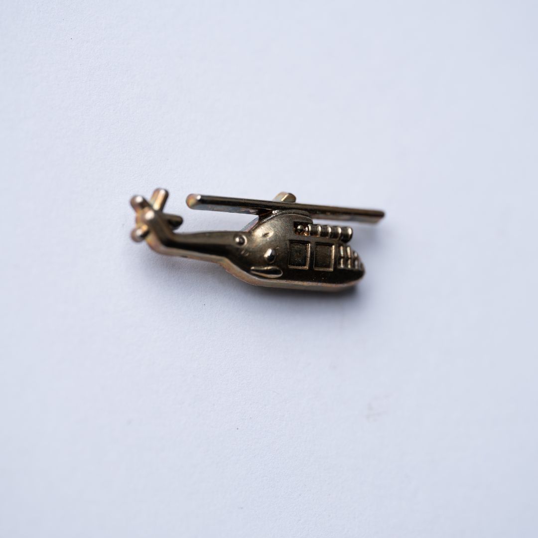 Vintage Helicopter Lapel Pin – Golden