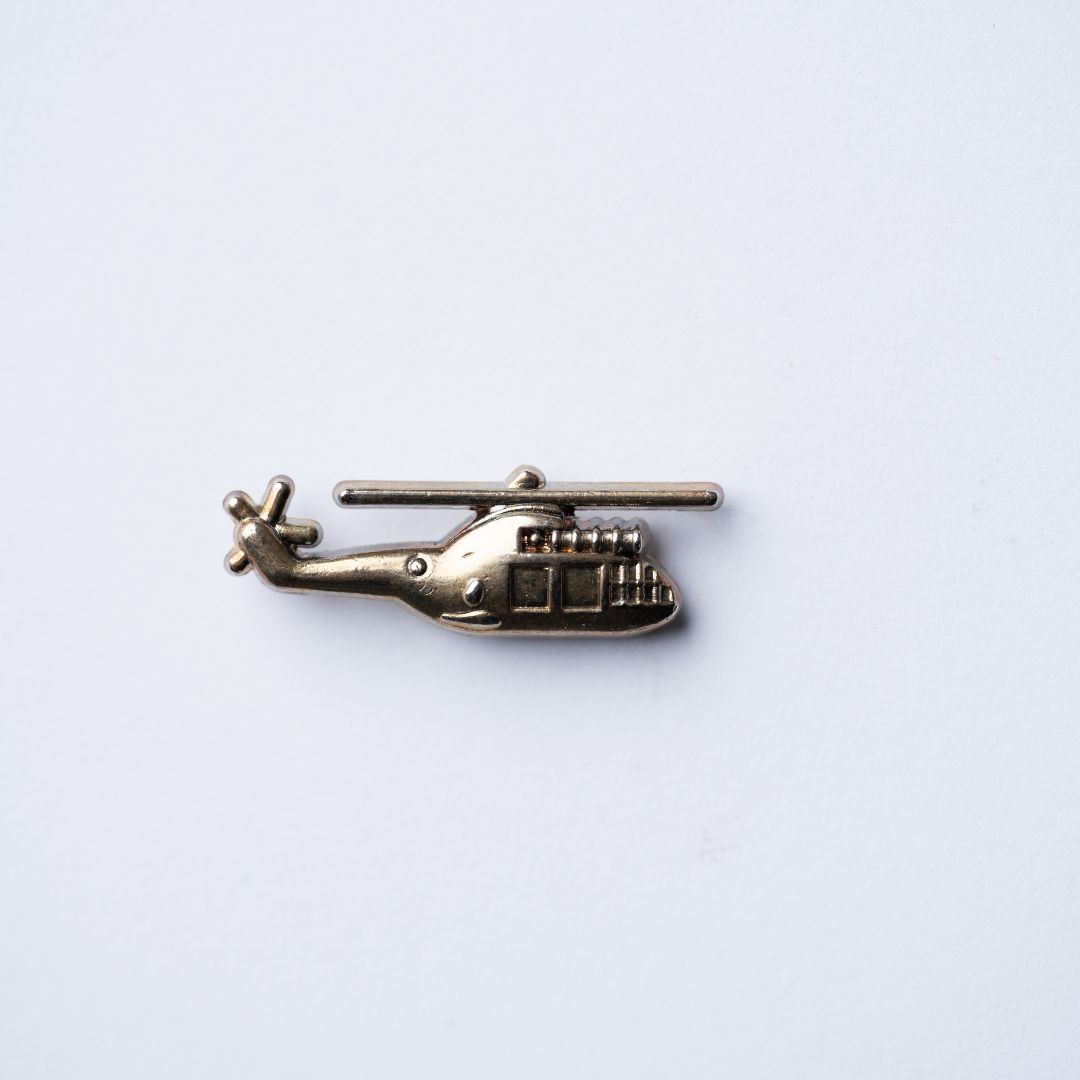 Vintage Helicopter Lapel Pin – Golden