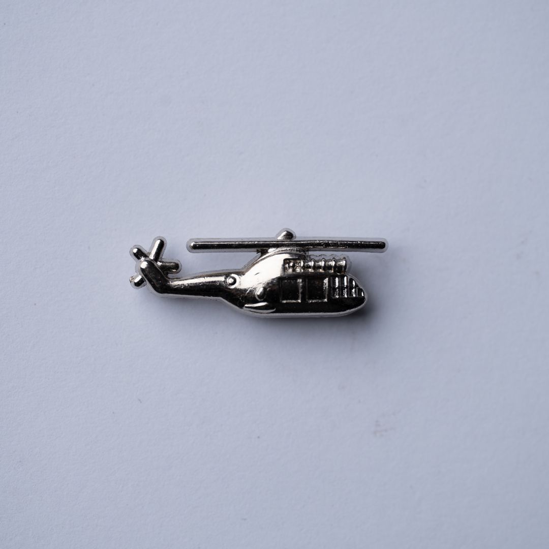 Vintage Helicopter Lapel Pin– Silver