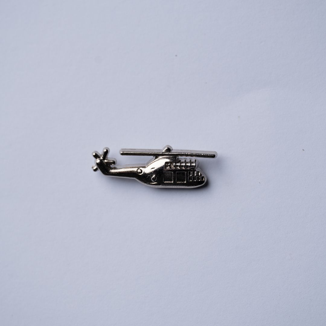 Vintage Helicopter Lapel Pin– Silver