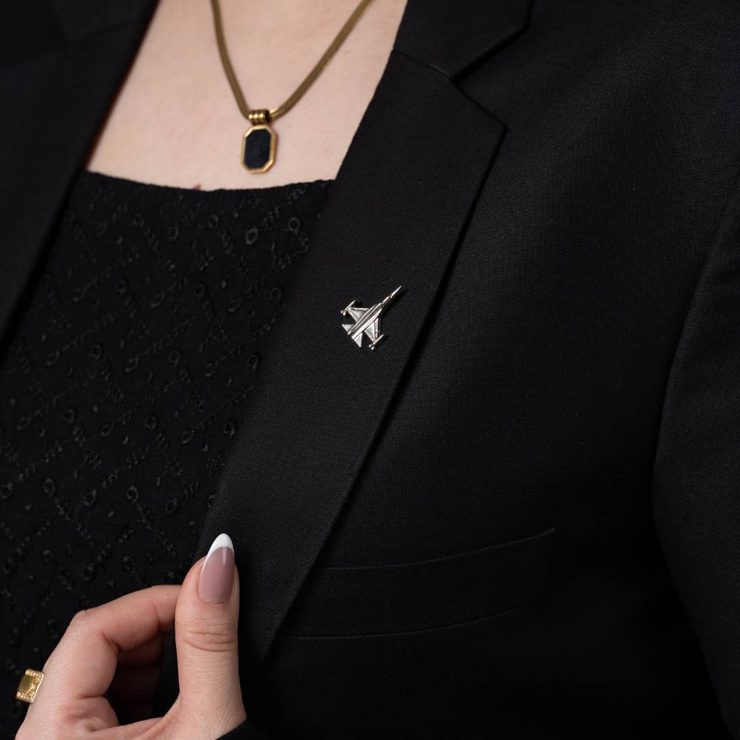 F-16 New Variant Lapel Pin- Silver