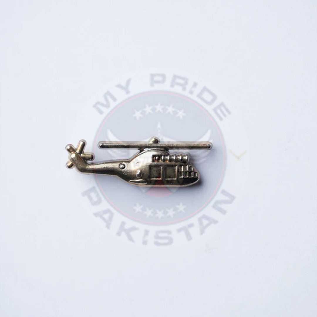 Vintage Helicopter Lapel Pin – Golden
