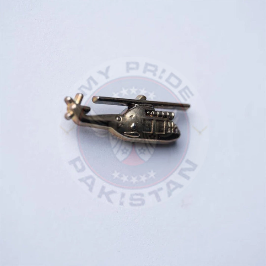 Vintage Helicopter Lapel Pin – Golden