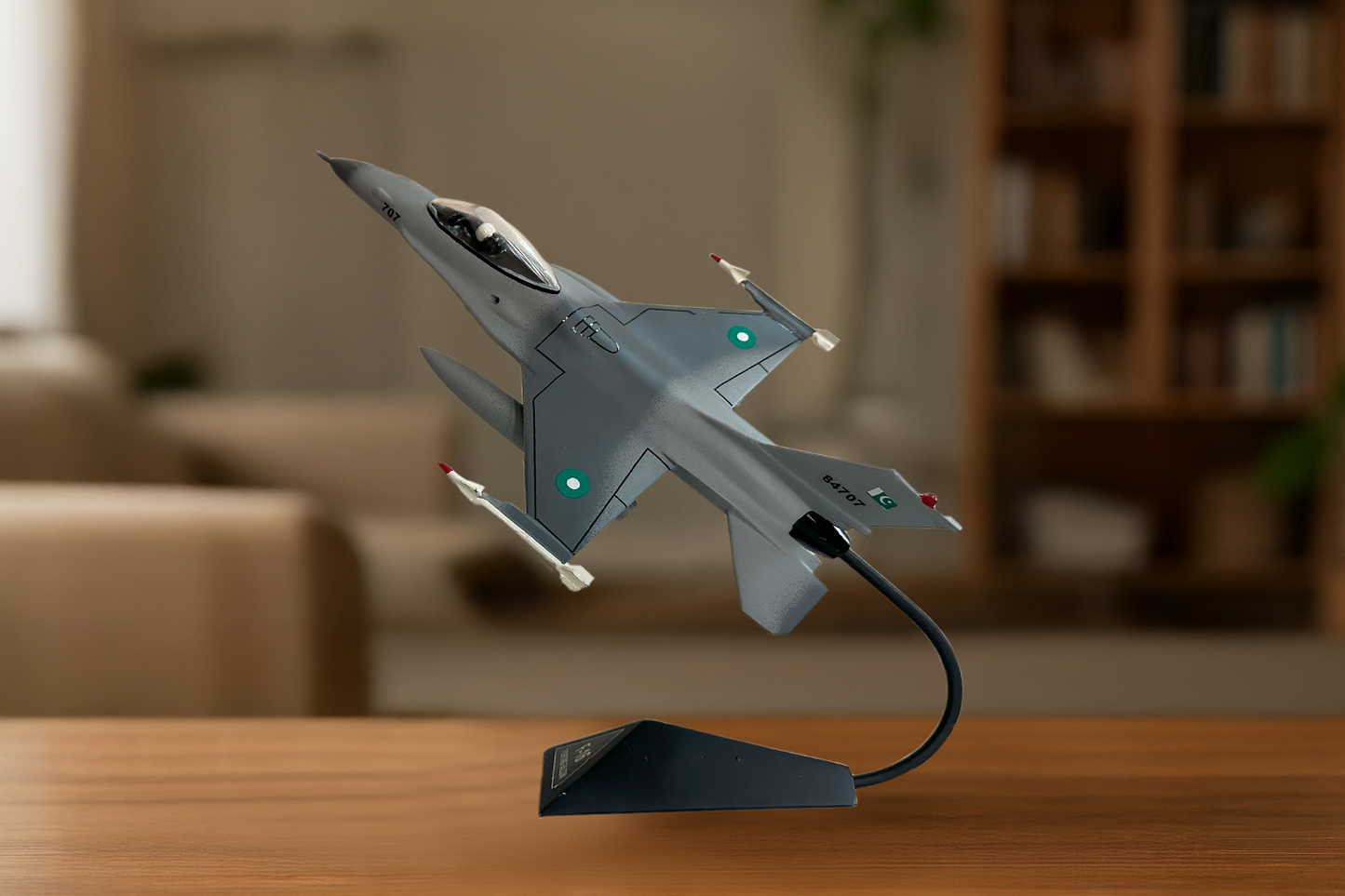 General Dynamics F-16 Fighting Falcon Model with Display Stand