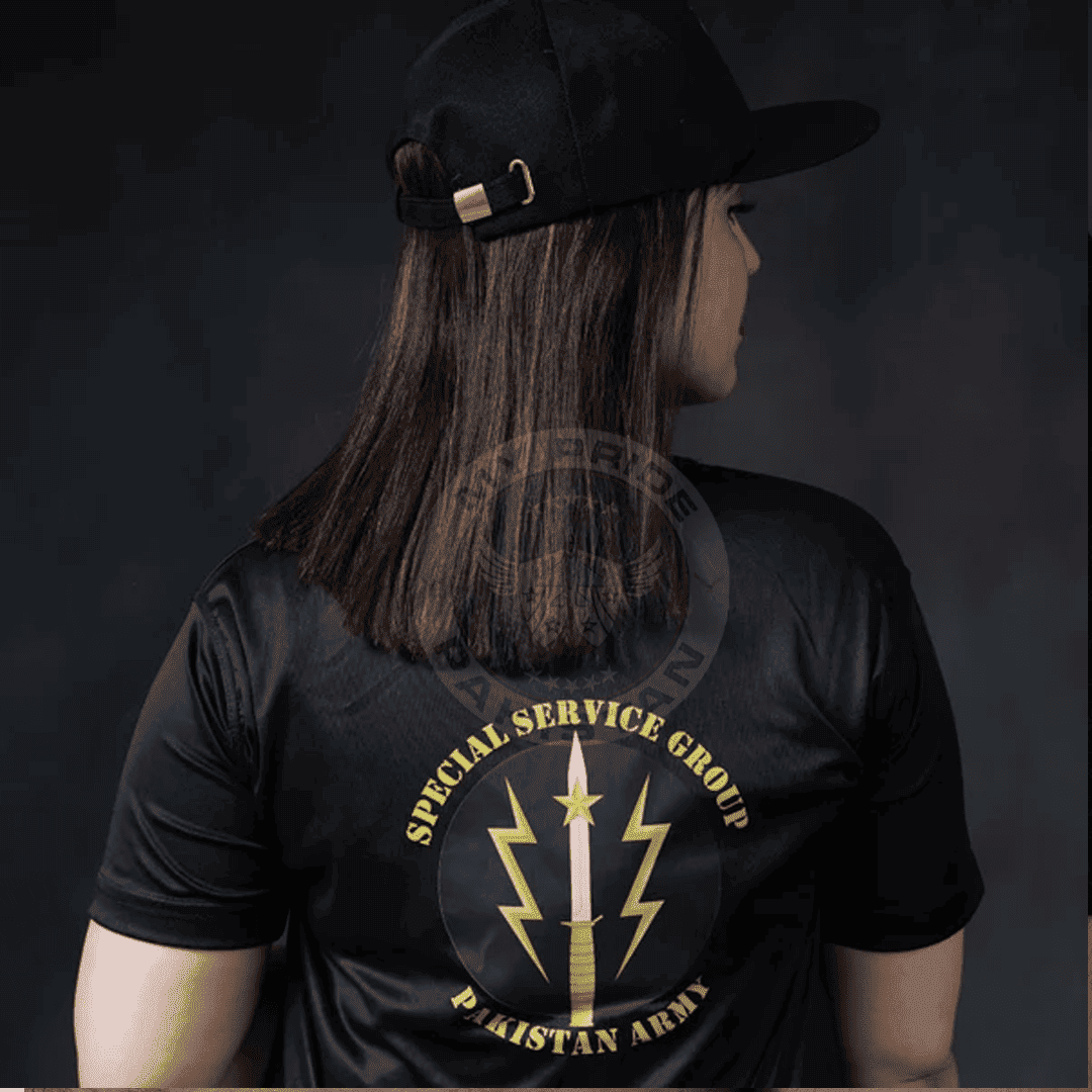 SSG Black Shirt (Polyester, Front and Back Logo)