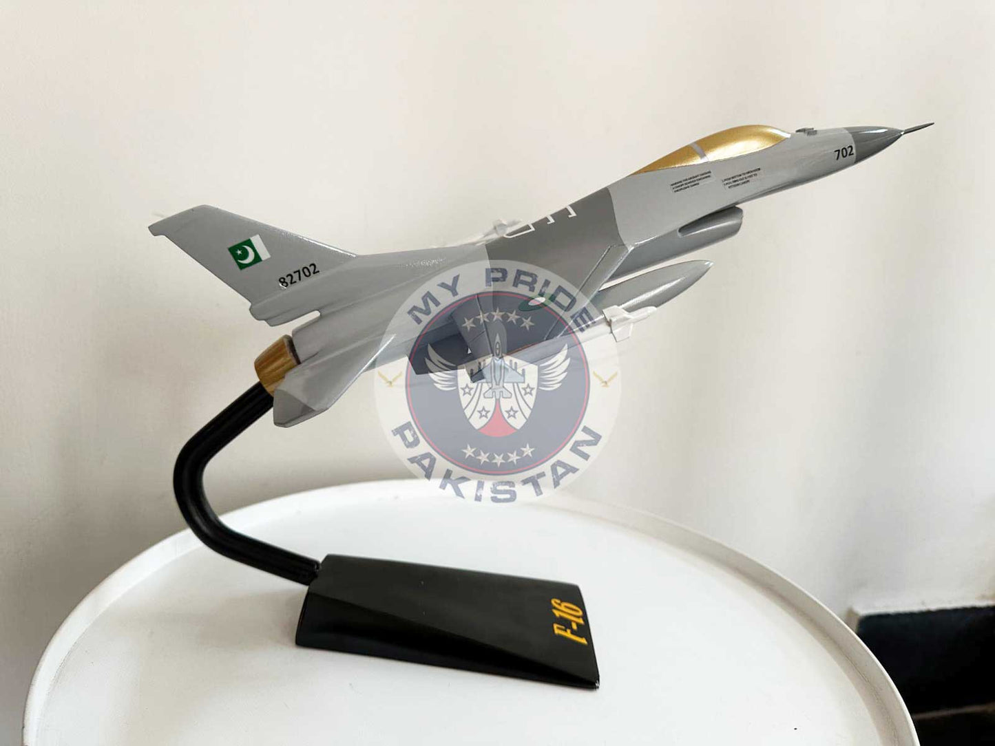 F-16 Fighting Falcon Model with Display Stand (Handmade Glass Fiber Edition)