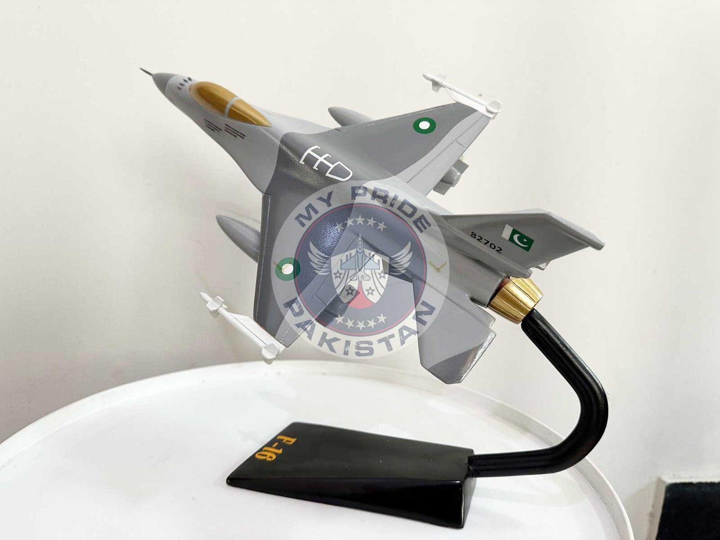 F-16 Fighting Falcon Model with Display Stand (Handmade Glass Fiber Edition)