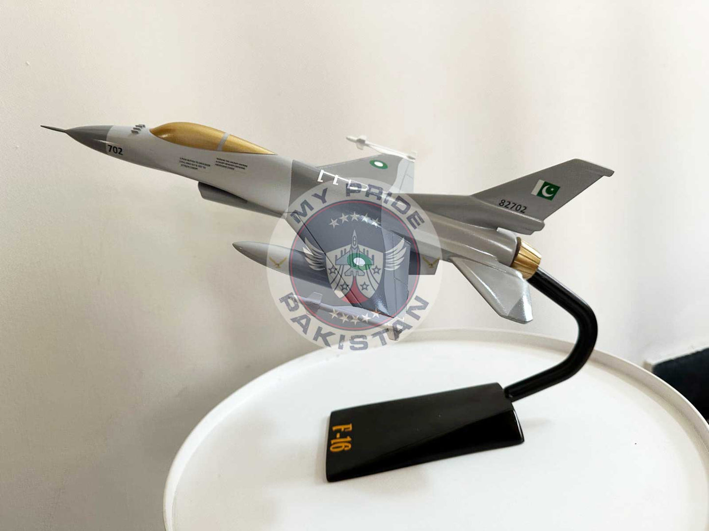 F-16 Fighting Falcon Model with Display Stand (Handmade Glass Fiber Edition)