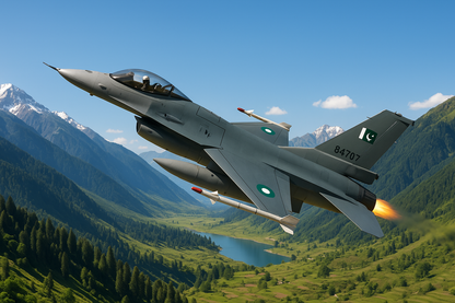 General Dynamics F-16 Fighting Falcon Model with Display Stand