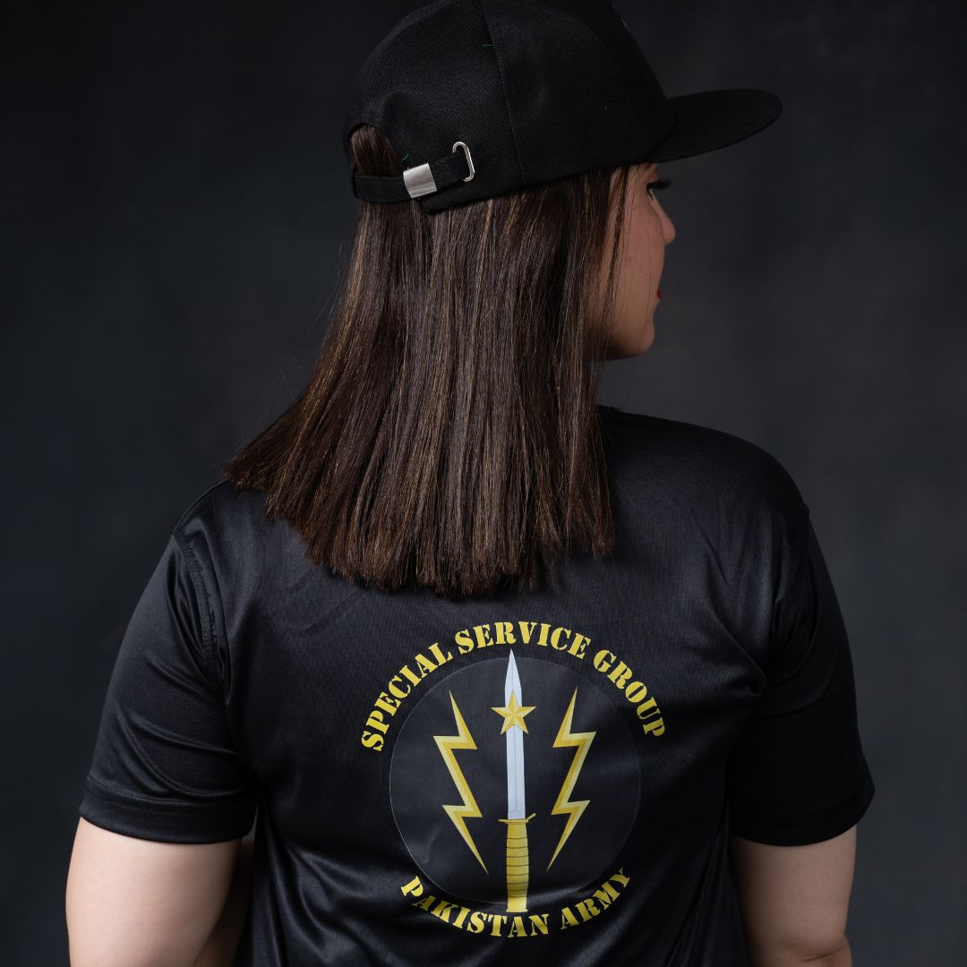 SSG Black Shirt (Polyester, Front and Back Logo)