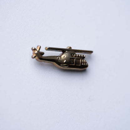 Vintage Helicopter Lapel Pin – Golden
