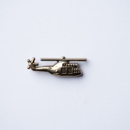Vintage Helicopter Lapel Pin – Golden