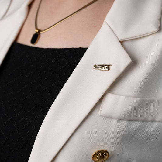 Vintage Helicopter Lapel Pin – Golden
