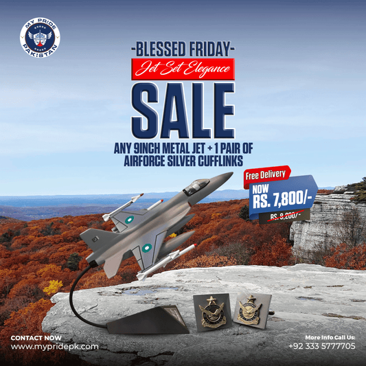 Any 9Inch Metal Jet + 1 Pair Of Airforce Sliver Cufflinks