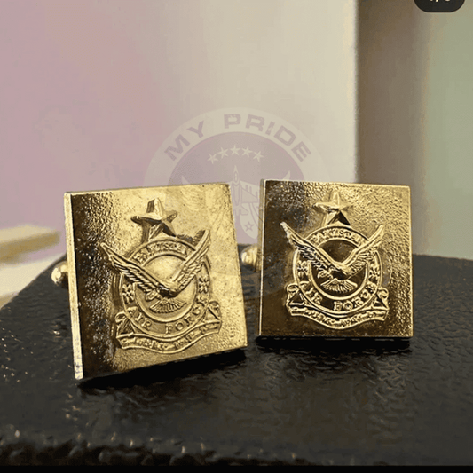 Pakistan Air Force Golden Men's Cufflinks Gold Plated