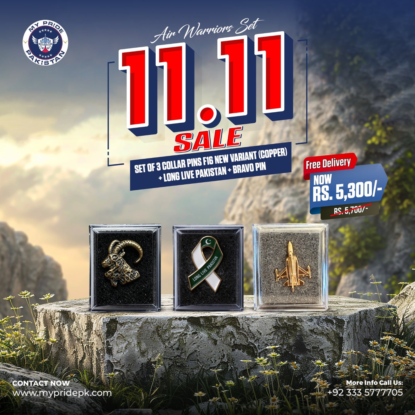 Set of 3 Collar Pins