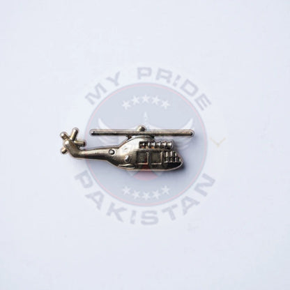 Vintage Helicopter Lapel Pin – Golden