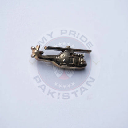 Vintage Helicopter Lapel Pin – Golden
