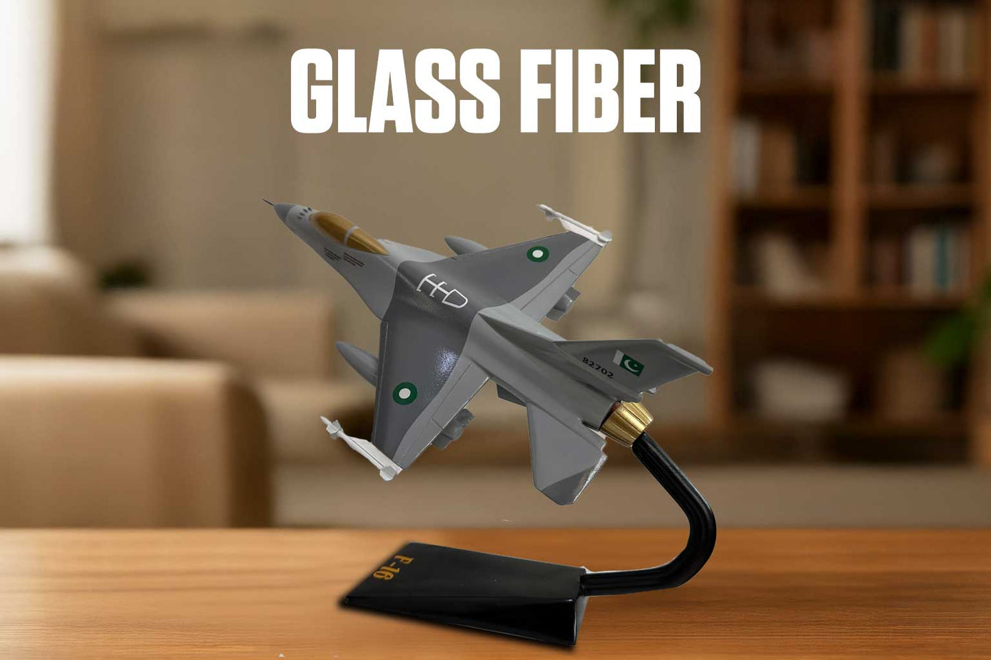 F-16 Fighting Falcon Model with Display Stand (Handmade Glass Fiber Edition)