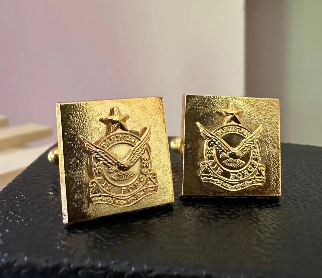 Pakistan Air Force Golden Men's Cufflinks Gold Plated - My Pride